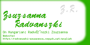 zsuzsanna radvanszki business card